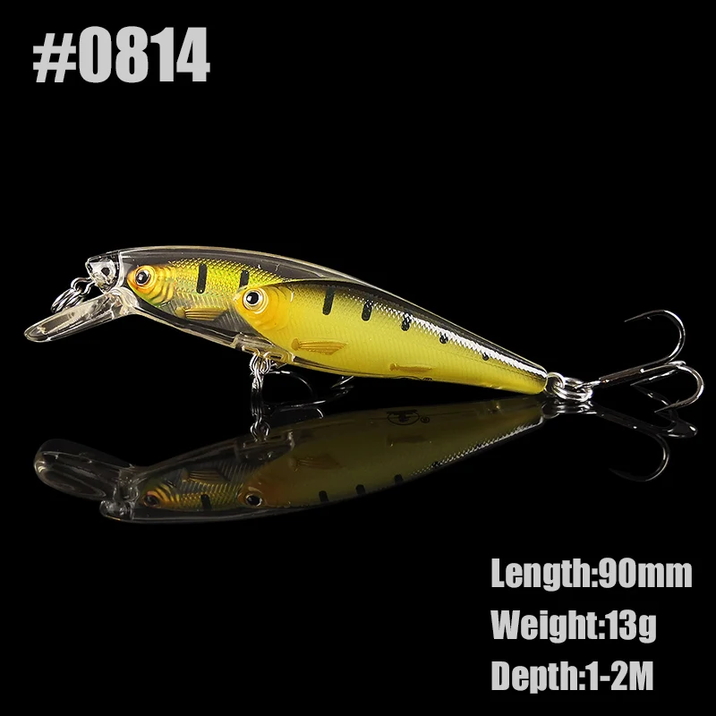 DS90 Джеркбейт Плавающий гольян воблер, твердая приманка наживка, принадлежности для морской окуня щуки рыбы рыбок приманки - Цвет: color 814