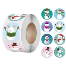

500pcs Snowman Merry Christmas Stickers Seal Labels for XMAS Gift Card Box Package Thank You Label Sealing Stickers for Kids