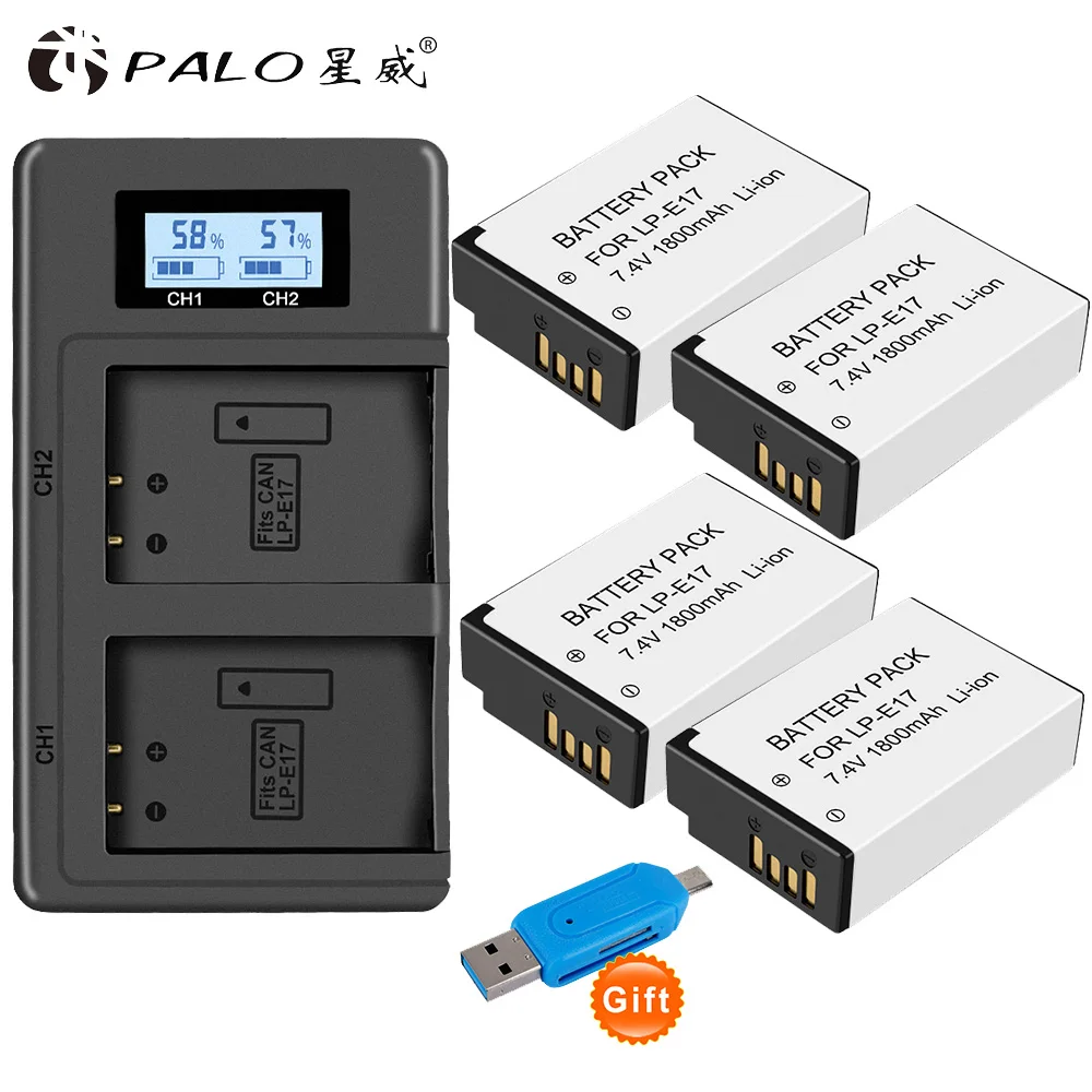 coin cell battery LPE17 LP E17 LP-E17 E17 Battery+LCD USB Charger for Canon EOS RP 200 250D M3 M5 M6 750D 760D T6i T6s 800D 8000D 77D Kiss X8i battery power pack Batteries