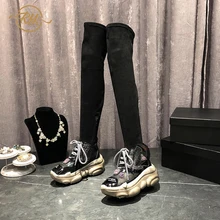 RY-RELAA зимние сапоги г. Модные женские высокие сапоги до бедра сапоги до колена женские кроссовки роскошная дизайнерская обувь