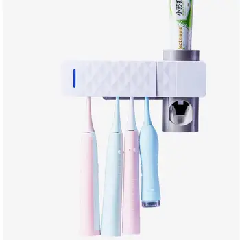 

Punch-free Household Suction Wall 2-in-1 UV Toothbrush Sterilizer Toothbrush Holder Automatic Toothpaste Squeezer Household Bath