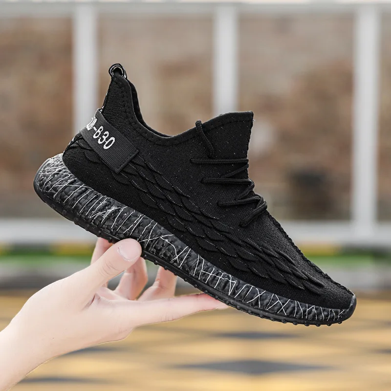 

2019 Spring New Style Fly Woven MEN'S SHOES Versatile Trend Athletic Shoes Punched Sheet Surface Casual Shoes Scale Coconut Shoe