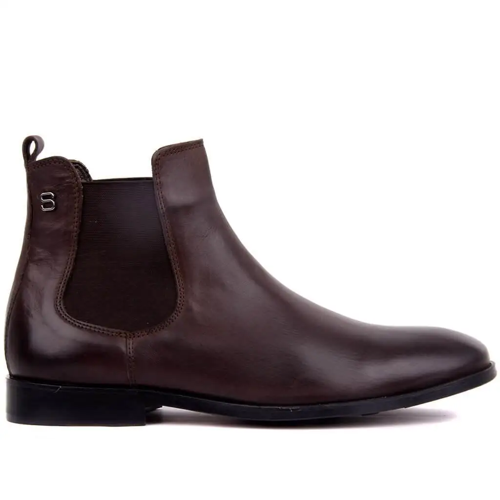 

Sail Lakers-Brown Leather Sole Leather Outsole Men 'S Chelsea Boots