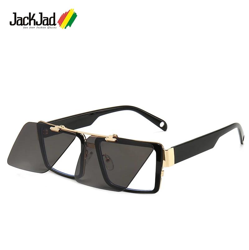 

JackJad 2020 Fashion Square Style Double Layer Sunglasses Flip Up Clamshell ins Popular Brand Design Sun Glasses Oculos De Sol