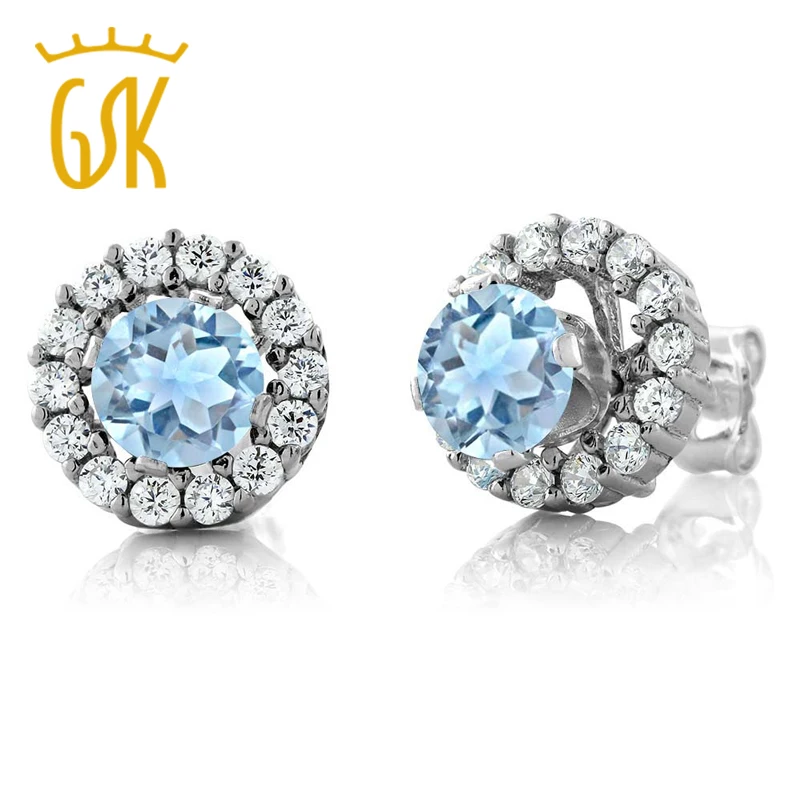 Женские серьги-гвоздики GemStoneKing круглые серьги из стерлингового серебра 925 пробы