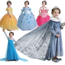 Hallween Costume For Kids Princess Anna Elsa Dress Girl Snow White Carnival Party Birthday Dress Cinderella Clothes Christmas