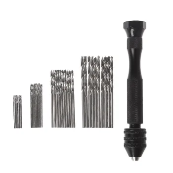 

Aluminum Mini Micro Hand Drill Keyless Chuck With 40pcs Twist Drills Bits Rotary Drop Ship Support
