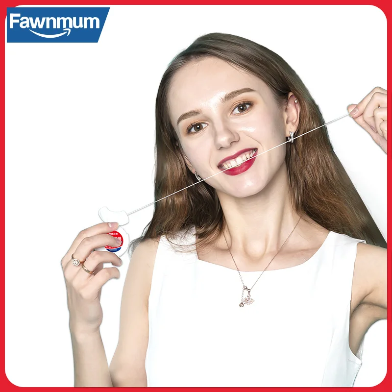 Dental Floss Fawnmum 50m/Roll Oral Hygiene Teeth Cleaning Wax Mint flavored Toothpick Dental Floss Teeth Flosser Tooth Clean