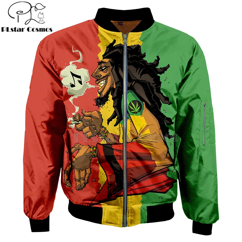 bob marley weed 3D bomber jackets Hoodies Men Women New Fashion Zipper Hooded Long Sleeve Pullover Style skull leaf clothing-4