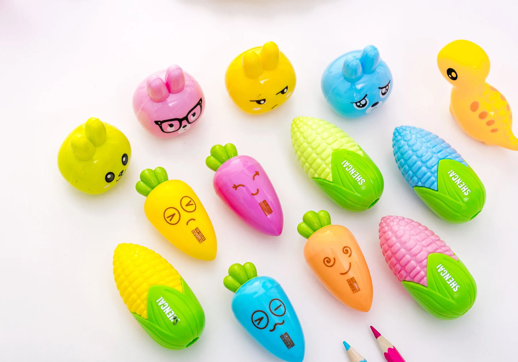1 шт. Lytwtw's креативный Kawaii Кролик с морковкой Кукуруза карандаш динозавр точилка школьные канцелярские принадлежности подарок для ребенка