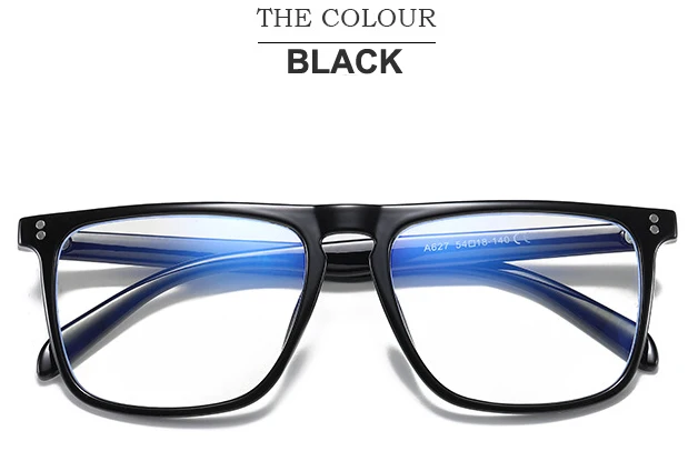 PGJ085 black Anti Blue Light Glasses Blocking Filter Reduces Tony Stark Eyewear Strain Clear Gaming Computer Glasses Men Improve Comfort - Frame Color: PGJ085 black