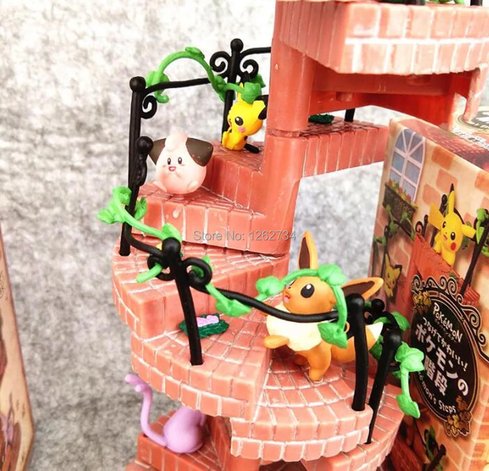EMS 10/лот 6 шт Пикачу Espeon Rowlet Pichu Clefairy Eevee Piplup 4-6 см спиральная лестница ПВХ фигурка игрушка