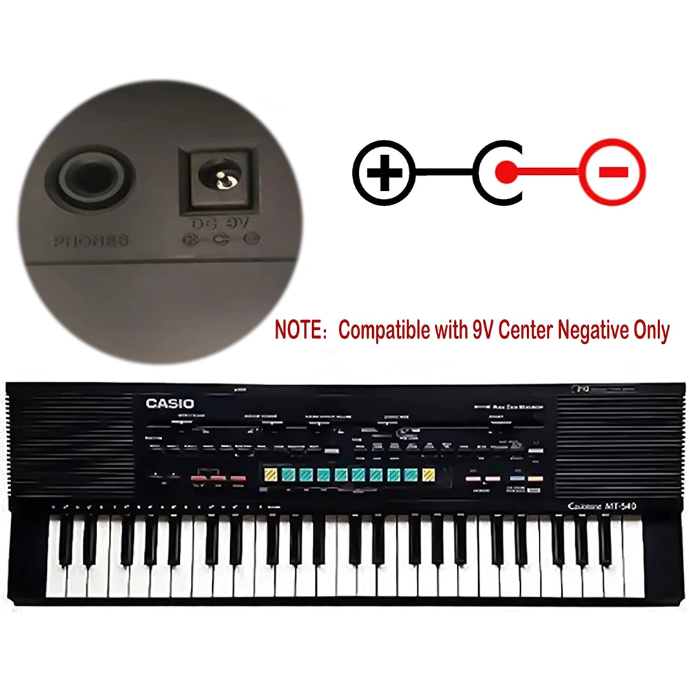 9V 1A 2A Power Supply AC/DC Center Negative Adapter for Casio