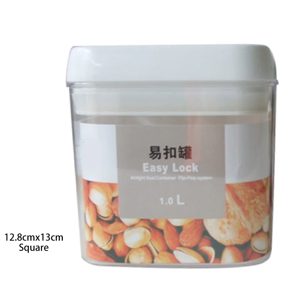 Пластиковая герметичная коробка для хранения пищевых продуктов, банки, банки, кухонные контейнеры для зерна PAK55 - Цвет: 12.8cmx13cm