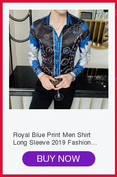 Autum Men's Shirts Print Casual Slim Fit Shirt Fashion Men Dress Shirts Long Sleeve Social Tuxedo Shirts Male Clothing