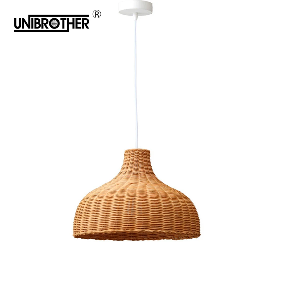 

Pendant Light Lamp Chinese Modern Rattan 35cm Teahouse Decoration Handmade Cover E27 Fixture Bar Indoor Lighting Hang Led Lamp
