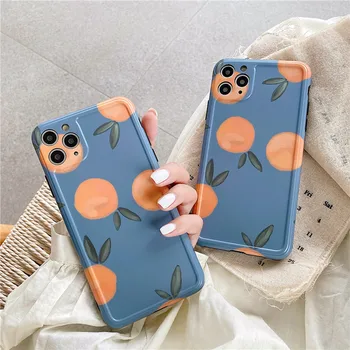

Retro Orange Painting Phone Case For iphone XS Max X XR 7 8 plus 11 Pro max Cover Fashion Cute Silicone Back Cases Matte Funda