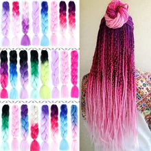 MEIFAN Для женщин 24 дюйма, вязанные крючком косички, 100 г/упак. эффектом деграде(переход от темного к синтетические волосы крупное плетение волос волосы для наращивания для девочек