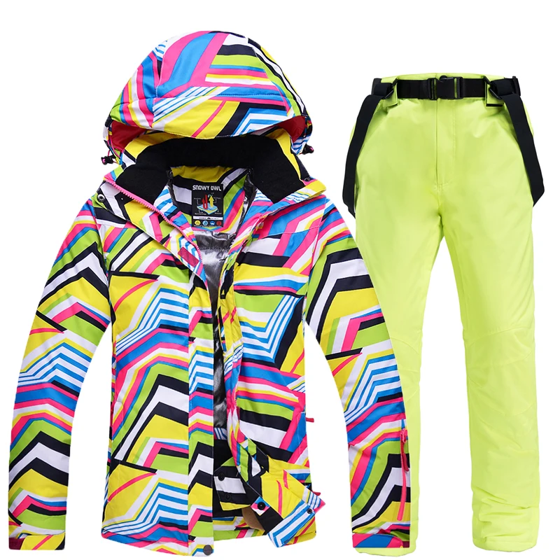 Женские зимние теплые ветронепроницаемые водонепроницаемые спортивные зимние куртки и штаны для активного отдыха, лыжная Экипировка, куртка для сноуборда, женская брендовая одежда