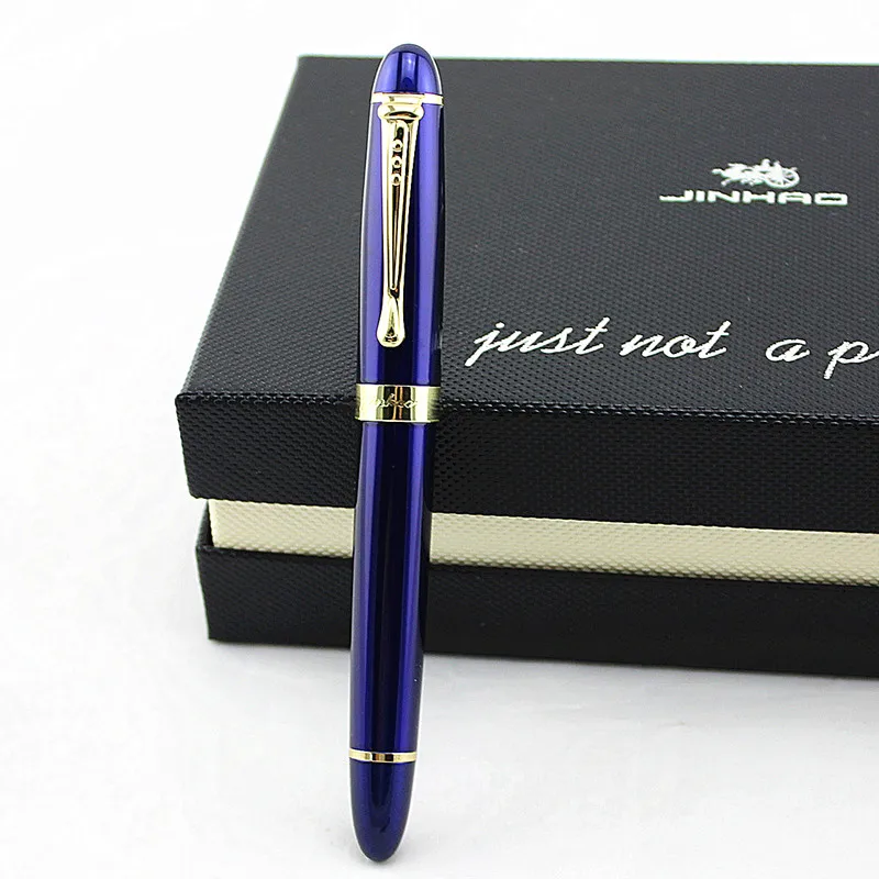 JINHAO X450 роллербол ручка Роскошная золотая шариковая ручка с зажимом 0,7 мм черный Запасной металлический круглый ролик ручки - Цвет: Y