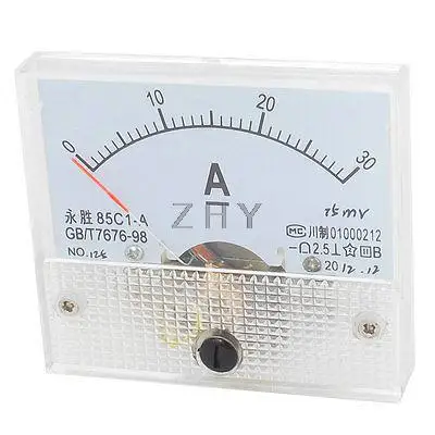 85C1-A DC 0-30Amp класс 2,5 Прецизионный панельный Аналоговый амперметр метр