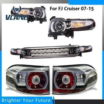 

LED DRL Projector Headlights & Tail Lights & Grilles For Toyota FJ Cruiser 2007-2014 Dual Beam Tail Lamp