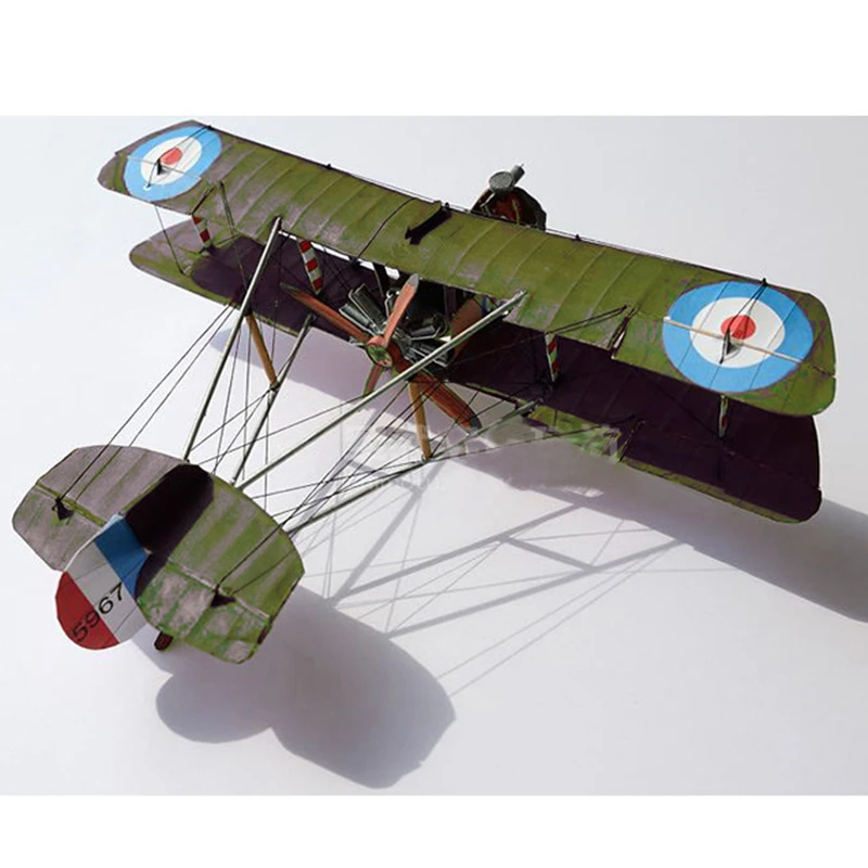 3D 1:33 British Airco Dh.2 Biplane Monoposto Fighter Paper Model Handmade Diy Military Fan Collection Desk Home Decoration