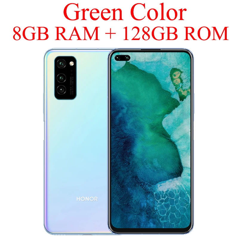 Honor V30, 5G NR, четыре ядра, 6,57 дюймов, FHD+ 2400x1080 P, 6 ГБ, 128 ГБ, 3, камера заднего вида, 2, фронтальная камера, NFC, сотовый телефон - Цвет: Green 8G 128g