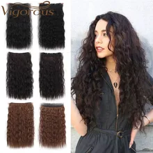 Энергичные 22 дюйма длинные 5 клипс коричневый черный красный Синтетические натуральные волнистые волосы для женщин высокотемпературные шиньоны