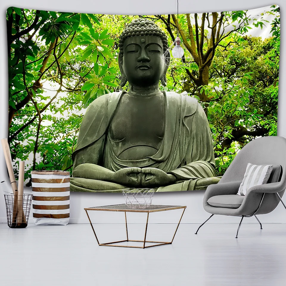 

3dreligion culture wall tapestry Buddha wall carpet bedside board dormitory hippy psychedelic tapestry tree landscape Bohemian d