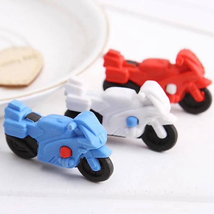 

1PC Cute Cartoon motorcycle Eraser Children Gift Rubbers Writing Accessories(ss-486)