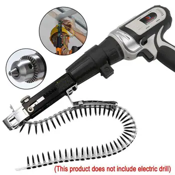 

Litake Chain Nail Machine Adapter Screw Machine for Electric Drill Woodworking Tool Cordless Power Drill Attachment