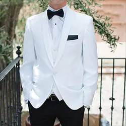 Мужские свадебные костюмы Белый Жених Костюмы для жениха Вечерние смокинг индивидуального пошива обтягивающий официальный лучший