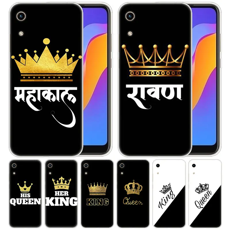 cheap luxury Silicone Case Crown King Queen princess for Huawei Honor 9X 8A 7A 20 Pro 7X 8X 7S 8S 8 9 10 Lite View 20 20i 10i Play