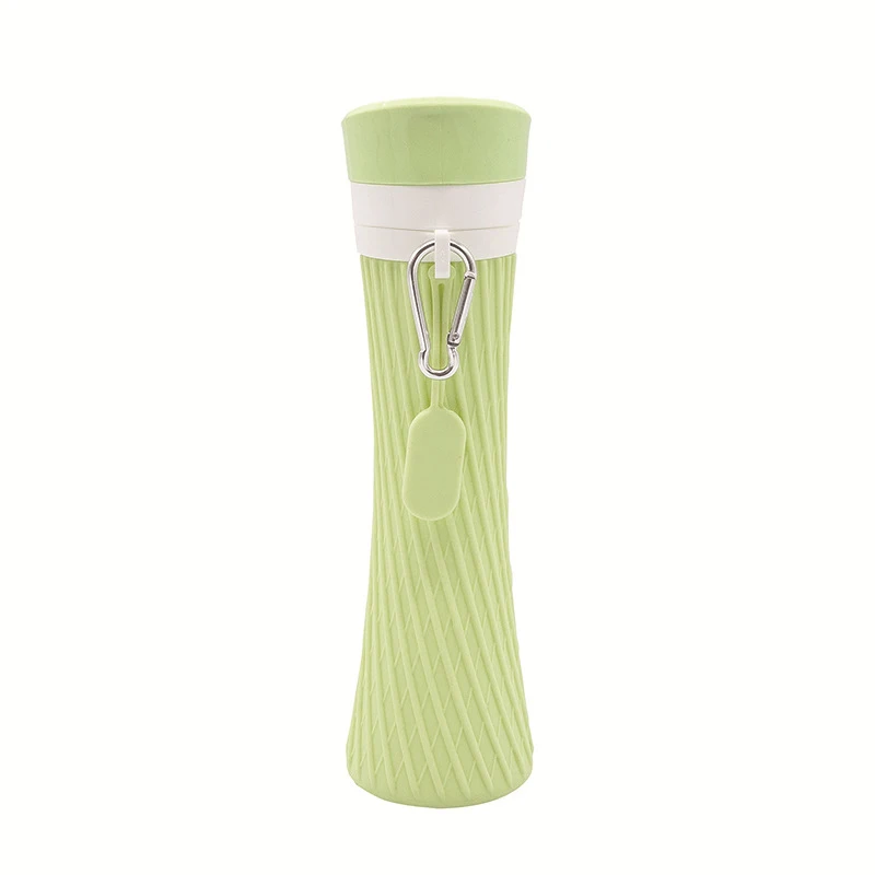 Складная Силиконовая бутылка для воды 500 мл креативная маленькая поясная форма Спортивная бутылка для офиса автомобиля на открытом воздухе портативная бутылка для воды - Цвет: Зеленый