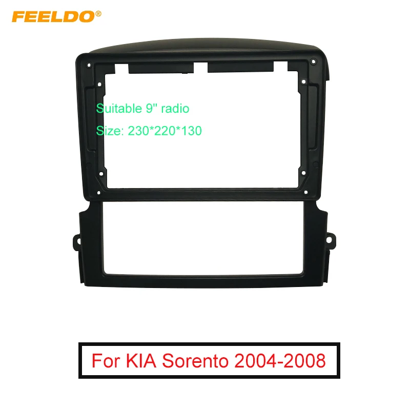 

FEELDO Car Audio 9" Big Screen DVD Fascia Frame Adapter For KIA Sorento 04-08 2Din Dash Installation Panel Frame Kit