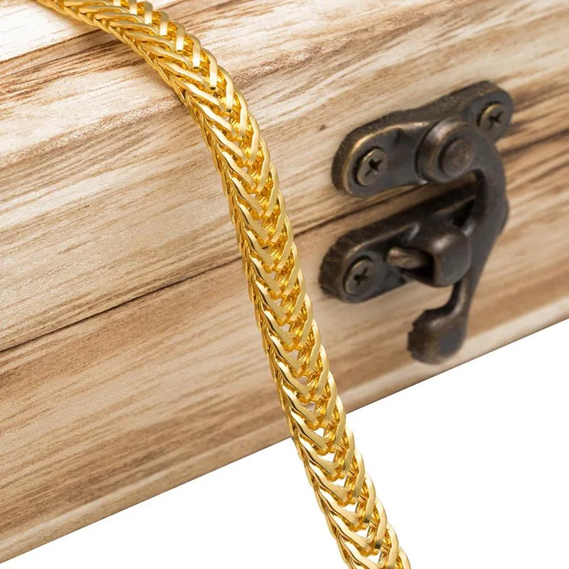 Толстое мужское ожерелье из змеиной кости золотого цвета с длинной цепочкой, металлическое ожерелье в стиле хип-хоп, Крутое простое ожерелье, ювелирные изделия, подарки