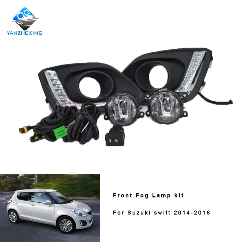 YZX Front bumper fog lamp kit for Suzuki Swift 2014 2015 2016 Clear