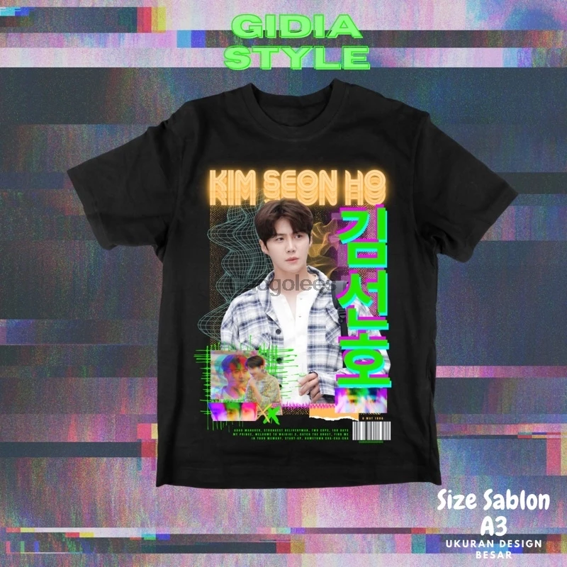Хлопковая чесаная футболка Kim Seon Ho Polos KimSeonHo от Gidia Style | Мужская одежда