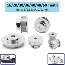 Poulie de synchronisation MEGA GT2 30 36 40 60 dents 2GT 3GT, alésage de roue 5 6.35 8 10 12mm, largeur d'engrenage en Aluminium 6mm 10mm, partie d'imprimante 3D