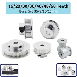 Poulie de synchronisation MEGA GT2 30 36 40 60 dents 2GT 3GT, alésage de roue 5 6.35 8 10 12mm, largeur d'engrenage en Aluminium 6mm 10mm, partie d'imprimante 3D 