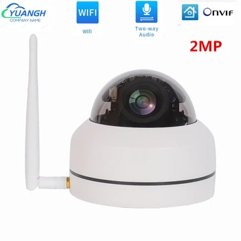 

1080P WIFI IP Camera Outdoor Two Ways AUDIO CAMHI APP ONVIF IR Night Vision Metal Dome Waterproof Wireless Mini PTZ Camera