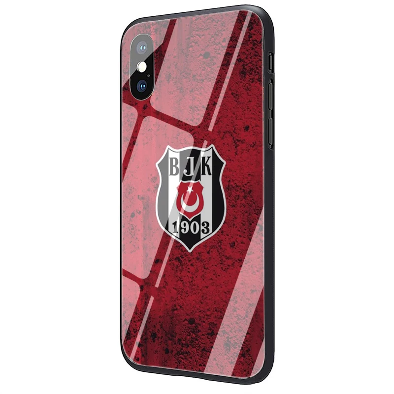 EWAU Турция Besiktas футбольный чехол из закаленного стекла для телефона для iphone 5 5s SE 6 6s 7 8 Plus X XR XS 11 pro Max - Цвет: G6