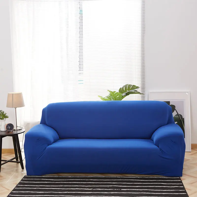 Покрывало из спандекса для дивана однотонные Цвет эластичный европейских и американских полиэстер угловой диван покрывало для дивана стоматологическое кресло крышка протектор Гостиная 1/2/3/4 местный - Цвет: Lake Blue