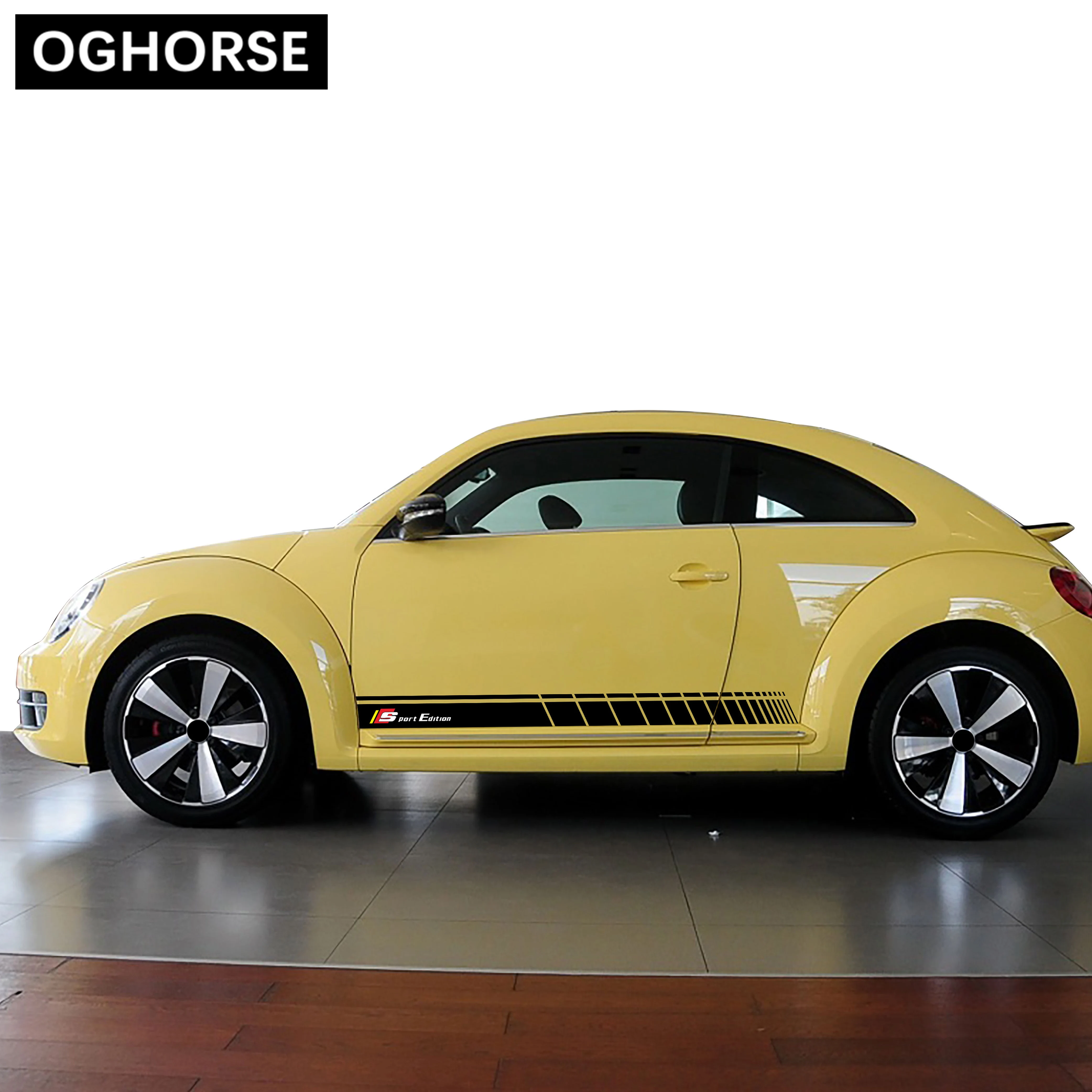 2 шт. наклейки в полоску для автомобильной двери боковой полосы юбки Volkswagen VW Golf 5 6 7