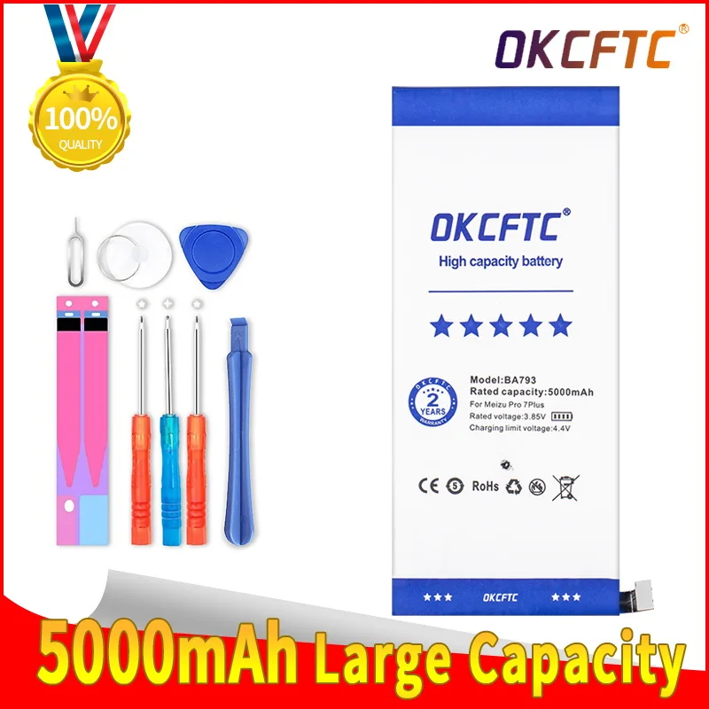 

OKCFTC Original High Quality Battery BA793 5000mAh New Production Battery For Meizu Pro 7 Plus Mobile Phone Batteries