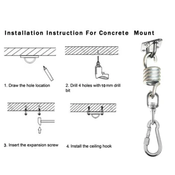 

Swivel Hammock accessories Hook Ceiling Mount Tools Pack Attachment 500LB