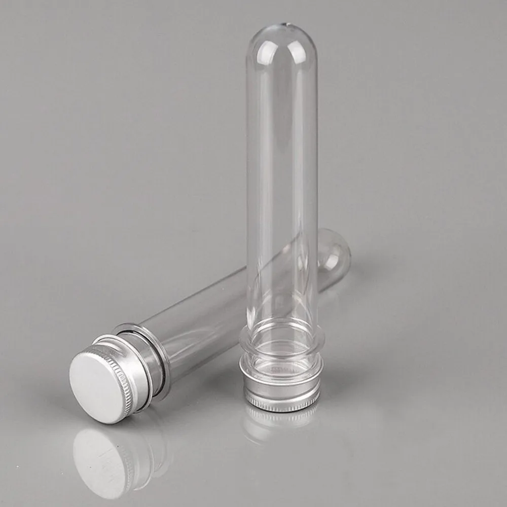 Plastic Test Tubes Clear and Transparent Candy Storage Containers with Screw Caps Bath Salt Mask Bottle 40Ml