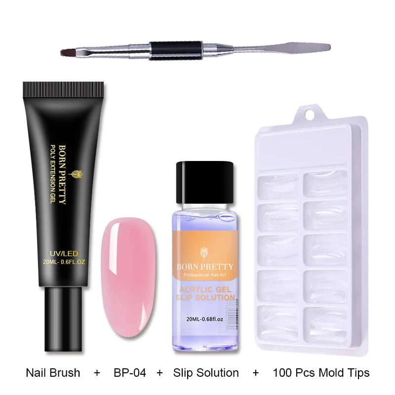 Set 14 BORN PRETTY розовый Обнаженная ногтей быстрое строительство поли гель 20 мл желе Builder палец УФ-гель продолжительного действия лак - Цвет: Set 14