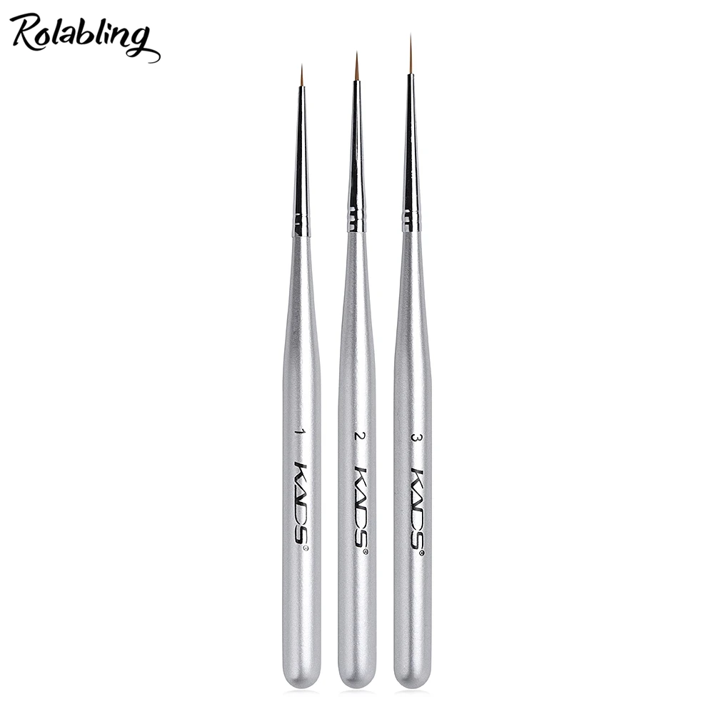 Rolabling Acrylic Nail Art Brush Set UV Gel Painting Drawing Brushes Nail Brush Set Manicure Gel Brush Nails Art Tools Liner Pen 3